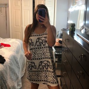 White and black dress